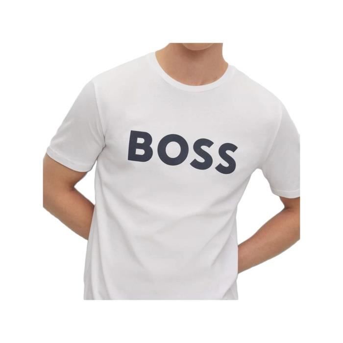 T Shirt Boss - Homme Boss - Jersey - Boss White - Cotton - Clothing Boss