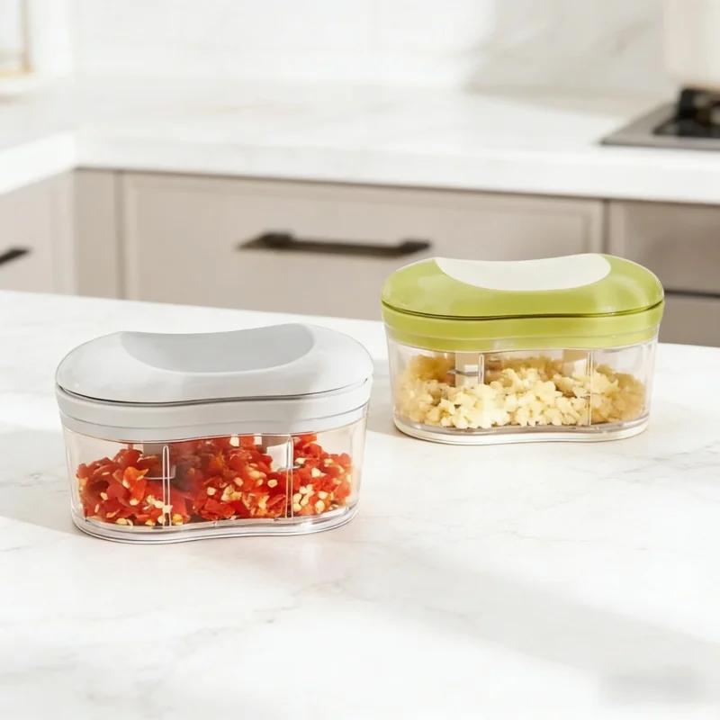 Detachable Hand Push Garlic Mince Machine Multifunctional Vegetable Fruit Cutter Baby Food Supplement Maker Kitchen Accessories