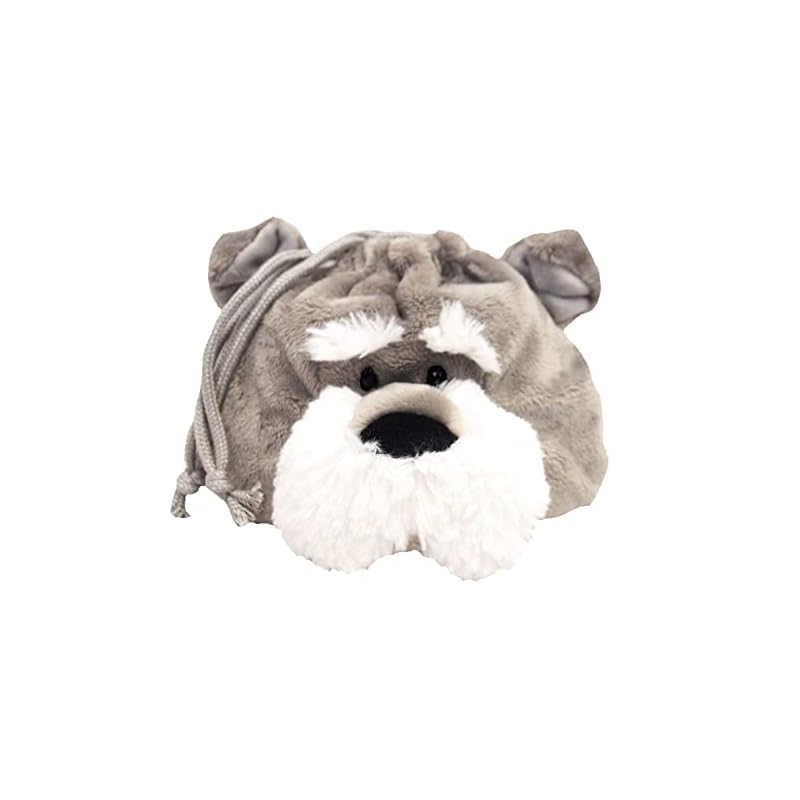 NICI Schnauzer Figure Face Pouch, Made In Germany, Plush Toy, Gift, Face Pouch, Drawstring, Schnauzer, Dog, Pet, 3090464