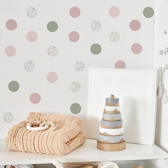 6Pcs Colorful Polka Dots Wall Stickers, Self-Adhesive Vinyl Decals, Removable Peel And Stick Wall Decals for Bedroom Living Room Kids Room