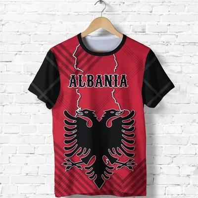 Albania Flag Men's T-shirt 3D Print Albanian National Emblem Y2k Tops Short Sleeve O-Neck Oversized Sports Tee Shirt Clothing