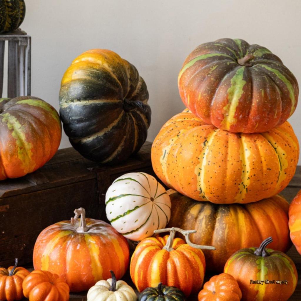 Artificial Pumpkin Ornaments: Farmhouse Harvest Festival Decor for Home & Supermarket