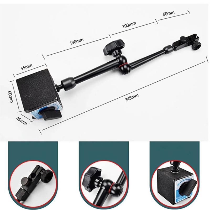 Reliable Adjustable Magnetic Base Holder for Digital Dial Indicator Use for Metalwork Pieces and Maintain Fine Stable