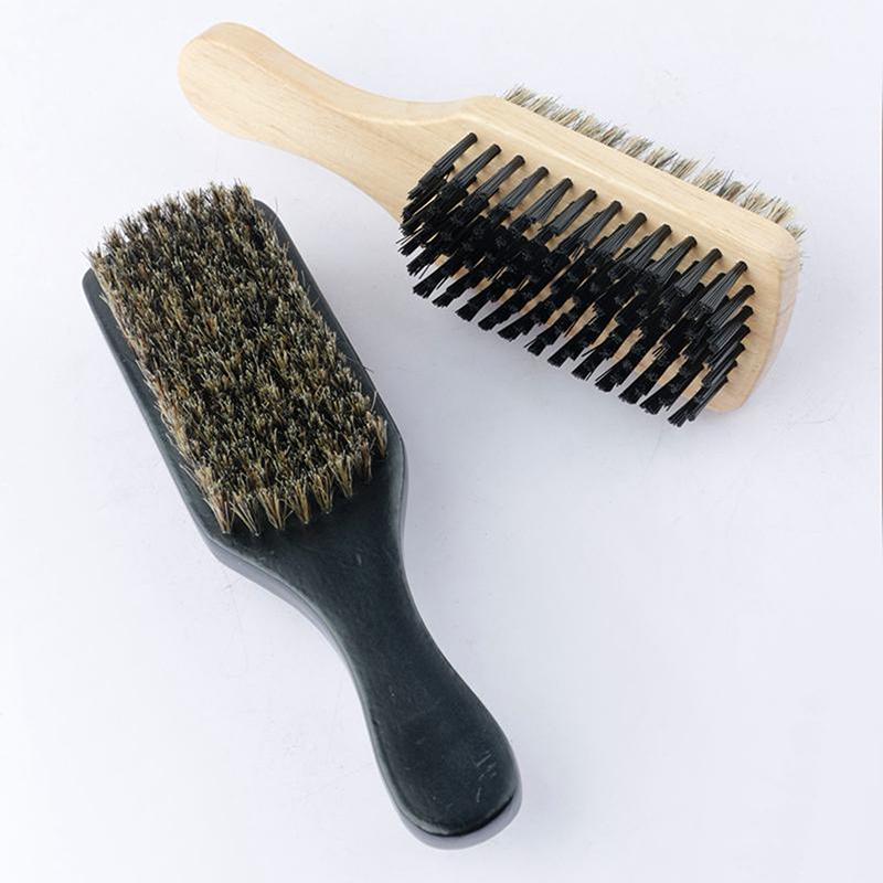 1Pcs Professional Soft Boar Bristle Dual Side Wood Beard Brush Men Mustache Comb Hairdresser Brush