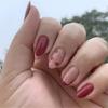 24 Pcs Valentines Day Press On Nail French Tip False Nail Almond Full Cover Stick On Nail Lip Print Acrylic Nail