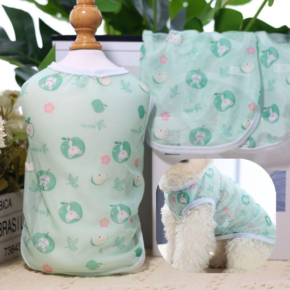 Desene animate drăguț animal de companie vestă subțire cățeluș vară respirabil plasă îmbrăcăminte pentru pisici câini pisică jachetă haine pentru câini mici