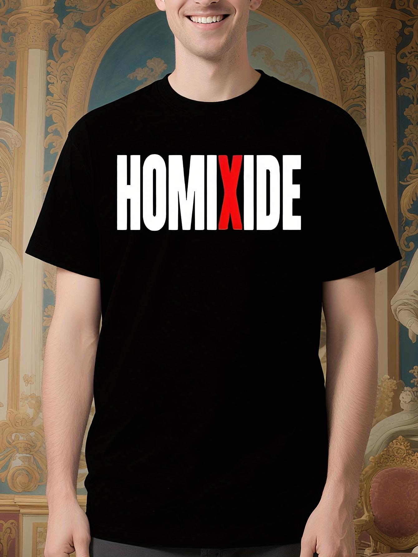 Homixide Graphic Tshirt - Bold Red X - Black Streetwear T... S