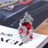Trendy Ink Blue Pearl Butterfly Crystal Women's Ring For Engagement Wedding  Copper Accessories Rings Wholesale