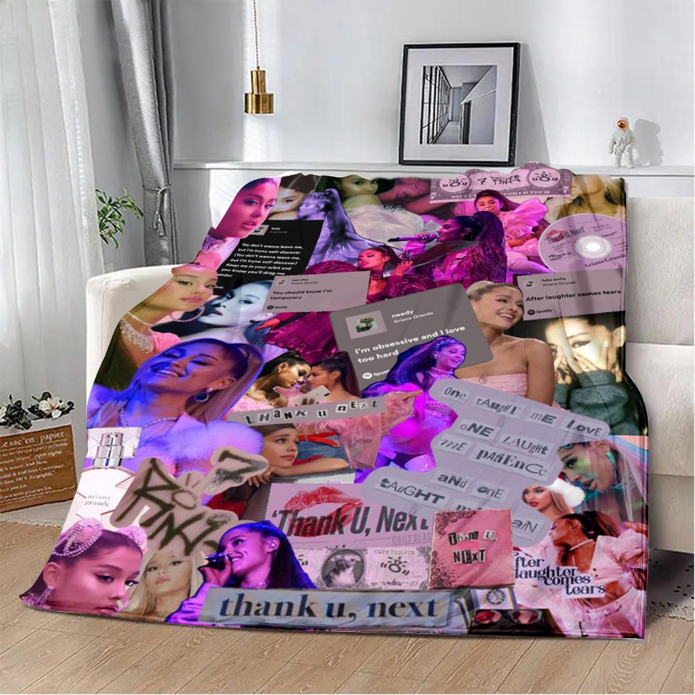 Printed Blanket Picnic Blankets Singer A-Ariana Grande Warm Blanket Soft and Comfortable Blanket Home Travel Birthday Gift