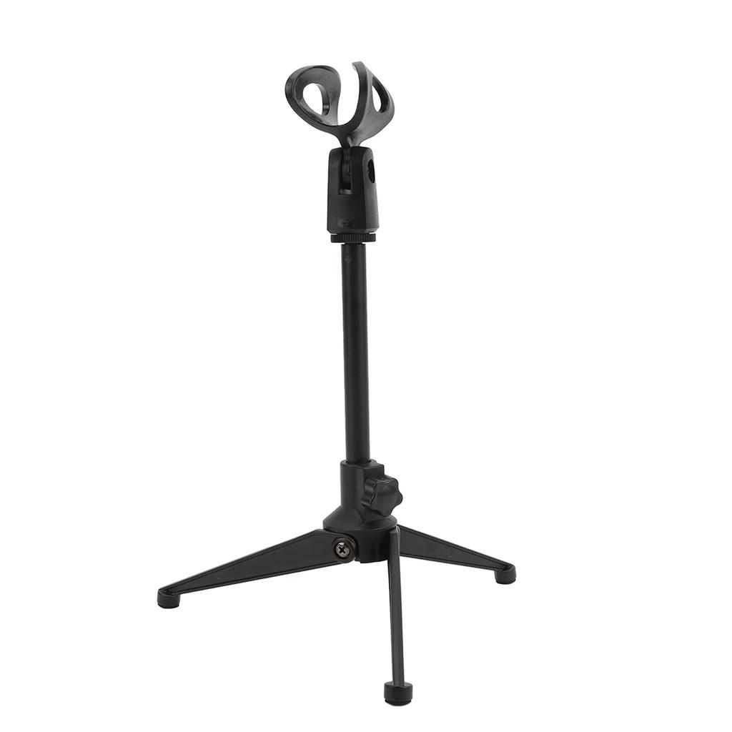 Adjustable Desktop Microphone Tripod Stand Holder Bracket Table Mic Holder with Mic Clip for Conference Live Broadcast