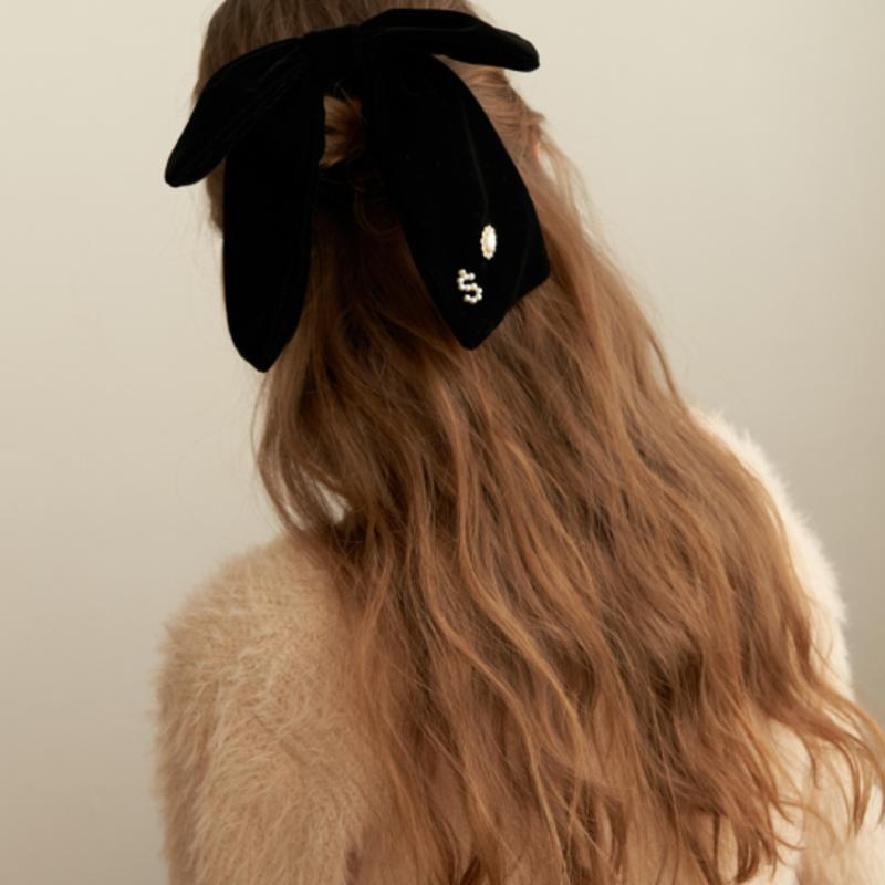 Tatiana Merry Velvet Ribbon Hair Scrunchie_HB0097
