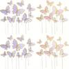 Mixed Size Butterfly Cake Decoration, 3D Pink and Purple Butterfly Paper Cupcake Decoration, Birthday and Wedding Party Supplies