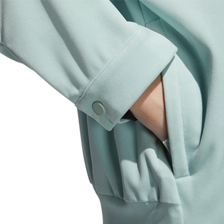 adidas Style Velour Jacket Full Zip Sport Casual Hoodie Women Jacket Light-Green GM1466