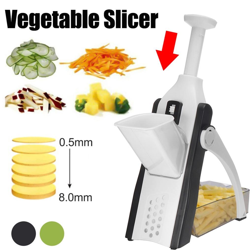 Black/Green I66131 Multifunction Vegetable Slicer French Fries Cutter Meat Chopper Kitchen Slicer Salad Chopper Potato Slicer Cooking Gadgets