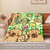 1pc Capybara,Cartoon Characters,Playful Scene Digital Print Flannel Blanket - Contemporary Style, Suitable for All Seasons, Perfect for Home