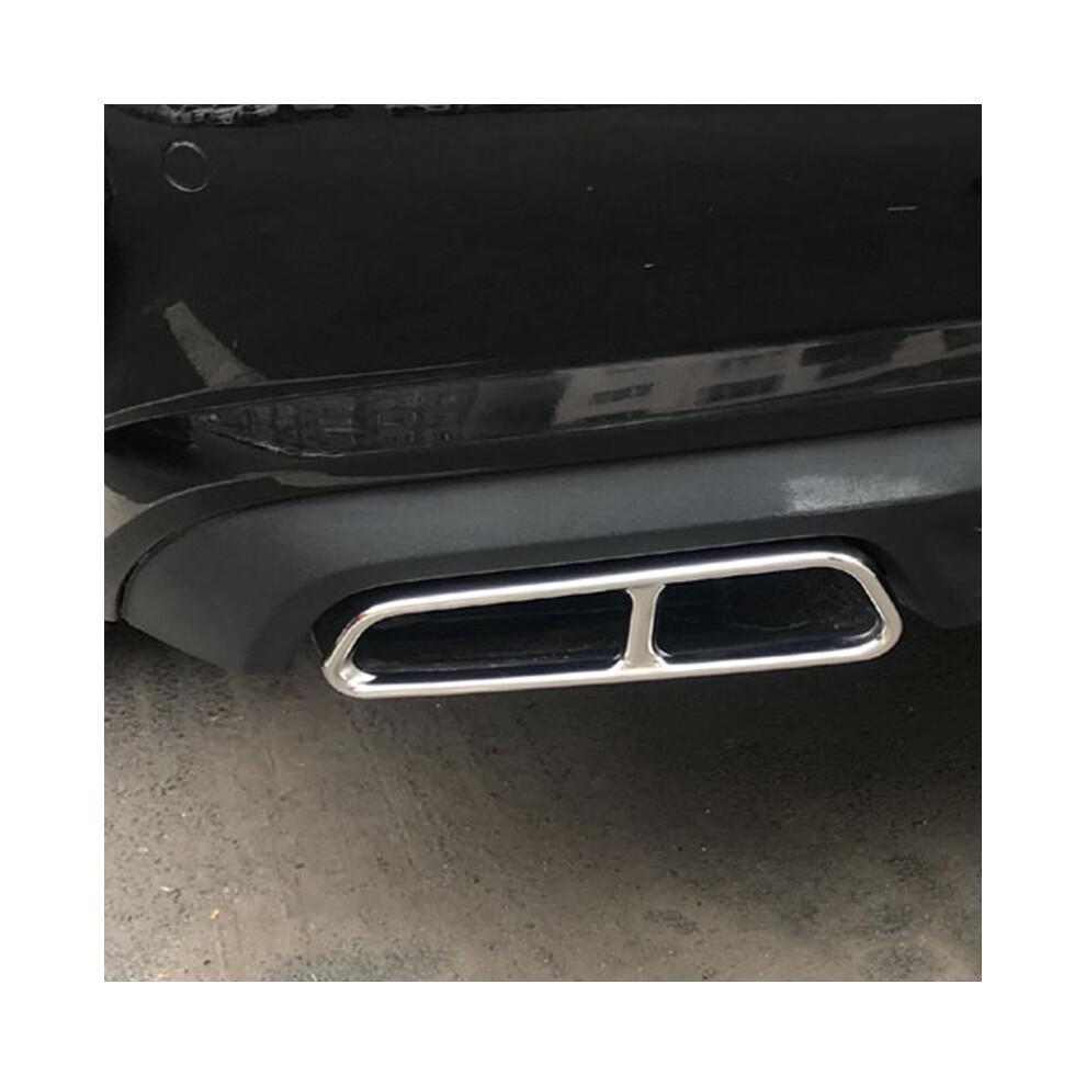 2Pcs Chrome Car Exhaust Tail Pipes Decoration Frame Throat Pipe Modified Cover Trim for - A6 C7 2016-2018