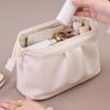 Travel Cosmetic Bag 10x21x12cm PU Leather Large Capacity for Woman and Girls Keeping Cosmetics Organized