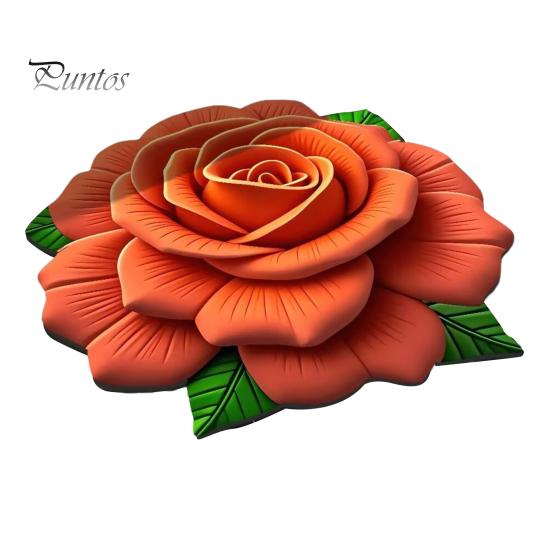 

Плюшевый цветочный напольный коврик, впитывающий диатомитовый напольный коврик, нескользящий 3D визуальный цветочный узор, ковер для спальни, прихожей, кухни 60cm оранжевый