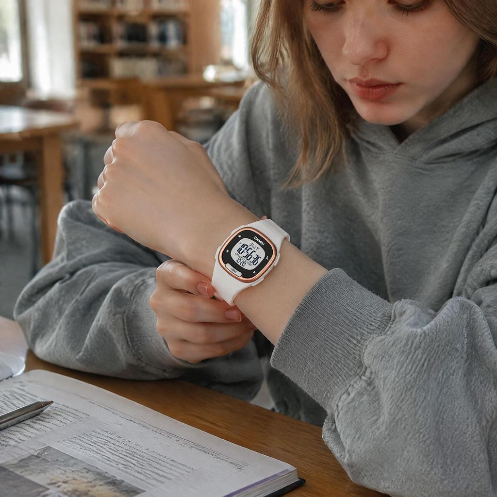 Unisex Digital Watch SKMEI Square Rose Gold Retro 1959
