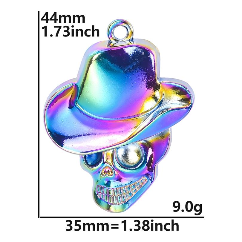 5X Rainbow Viking Animal Crow Raven Head Birds Skull Pendant Charms for Unisex Handmade Craft Necklace Jewelry