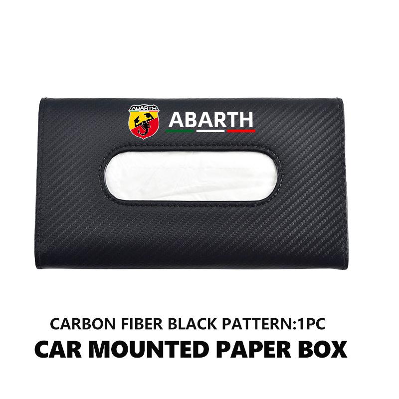 For Abarth Car Tissue Box Leather Sunshade Plate Tissue Box Storage Decoration Accessories FR FIAT 500 Doblo Tipo Panda Ducato