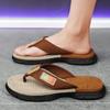 Trendy Brand Summer Non-slip Driving Flip-flops Sandals Outdoor Casual Beach Shoes Men's Soft-soled Pinch Slippers
