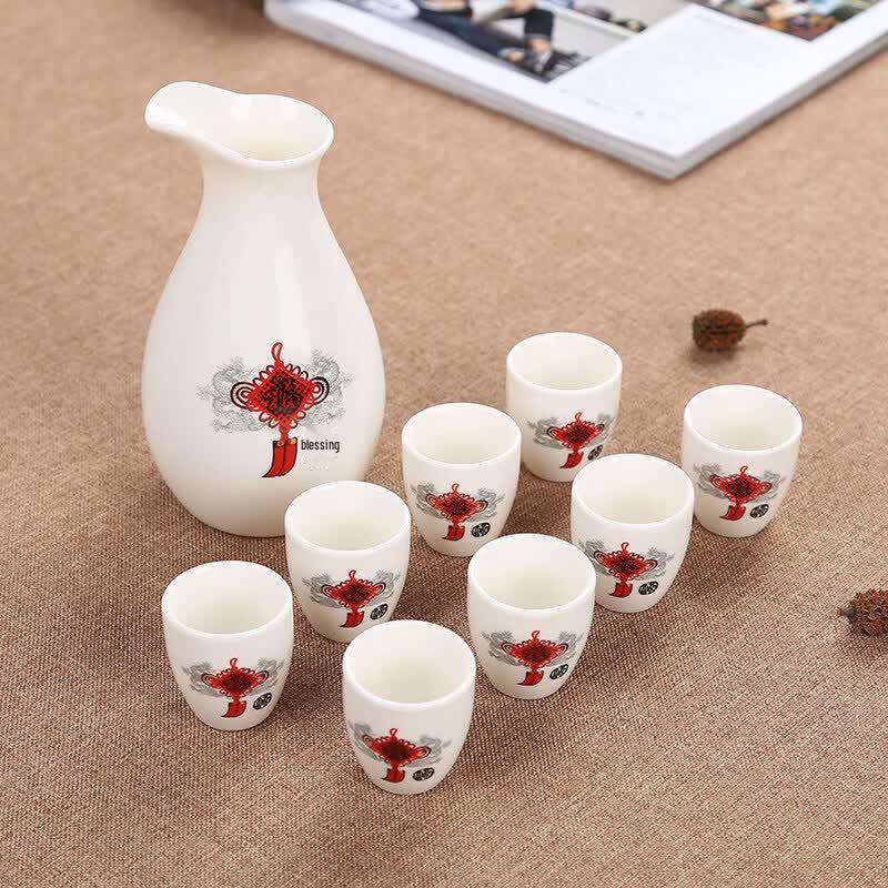 9-Piece Ceramic Liquor Serving Set