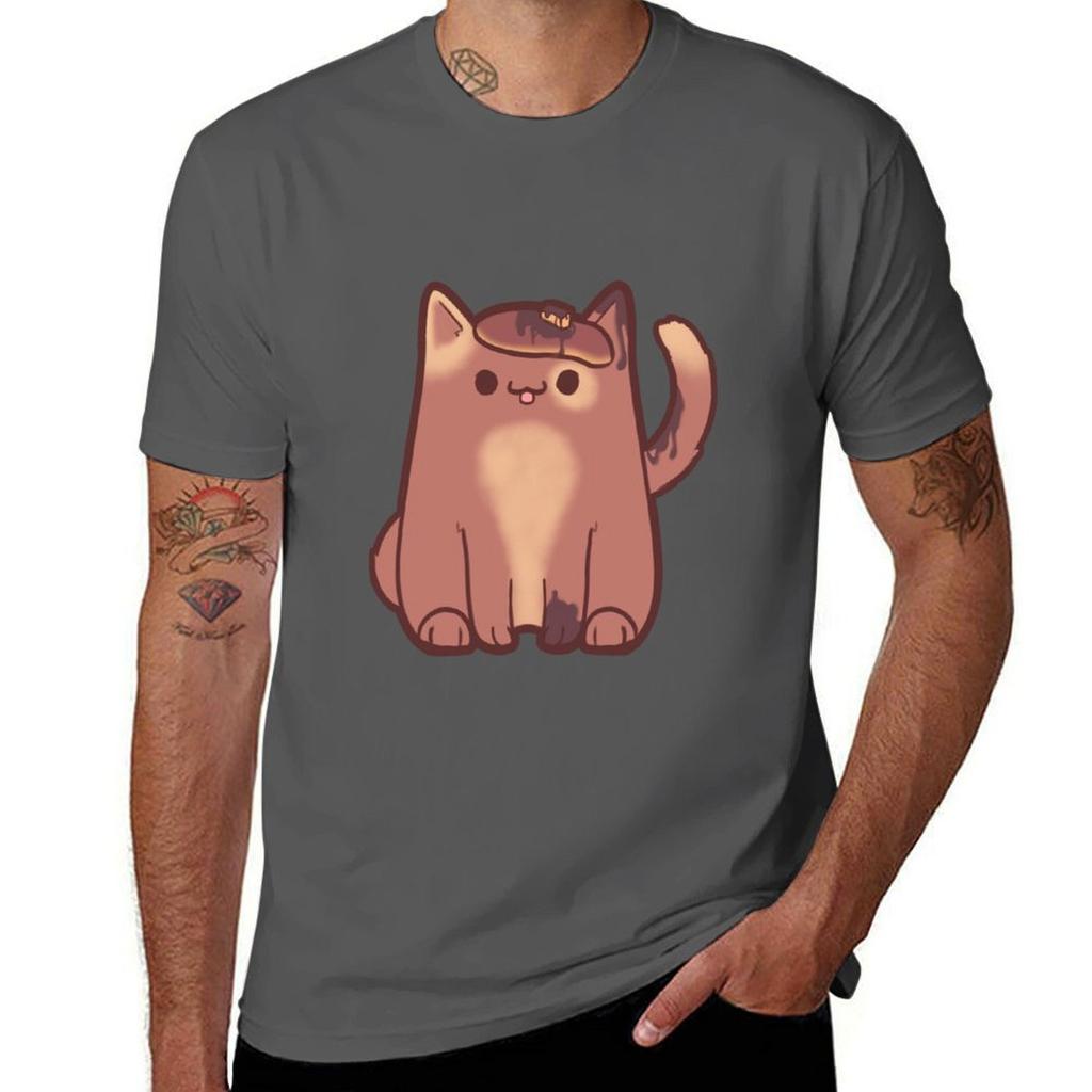 Pancake Cat Tshirt Minimalist Plain Crew Neck Tshirt