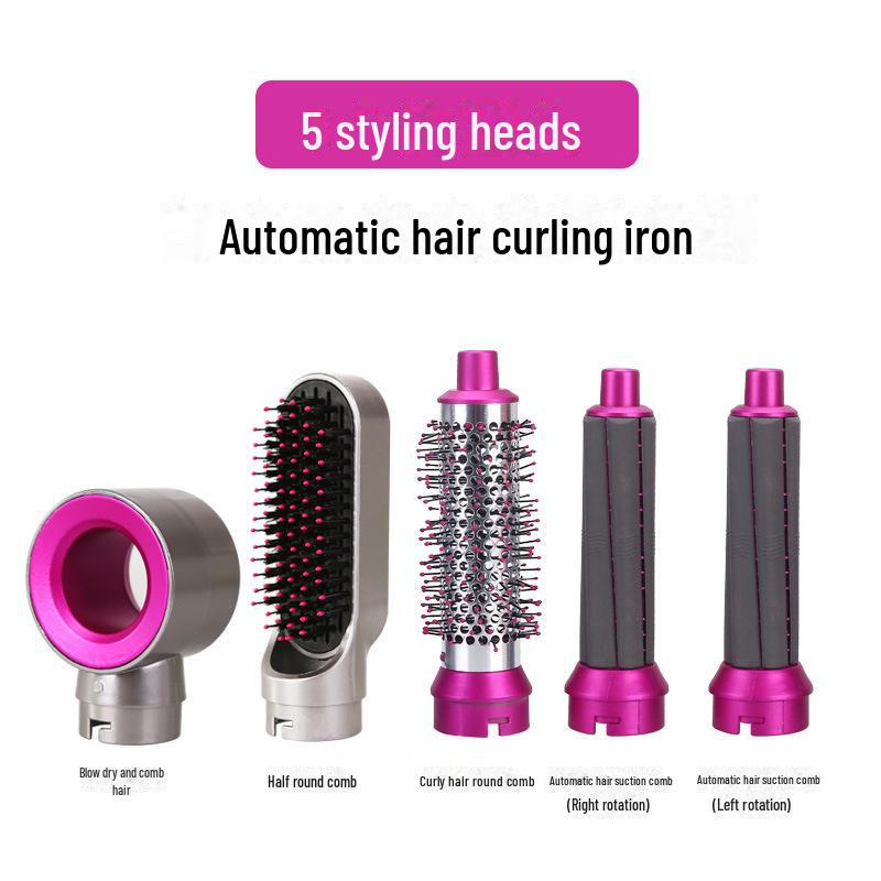 5-in-1 Dual-Purpose Hair Styling Tool: Hot Air Comb, Straightener, Curling Iron & Curler
