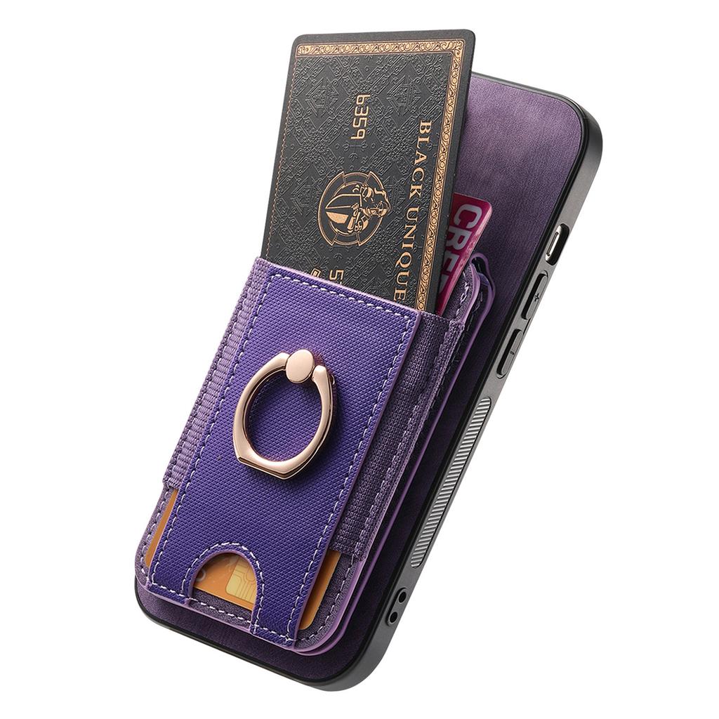 For iPhone 17 Pro Case Compatible with MagSafe Leather Back Cover with Detachable Card Holder Kickstand