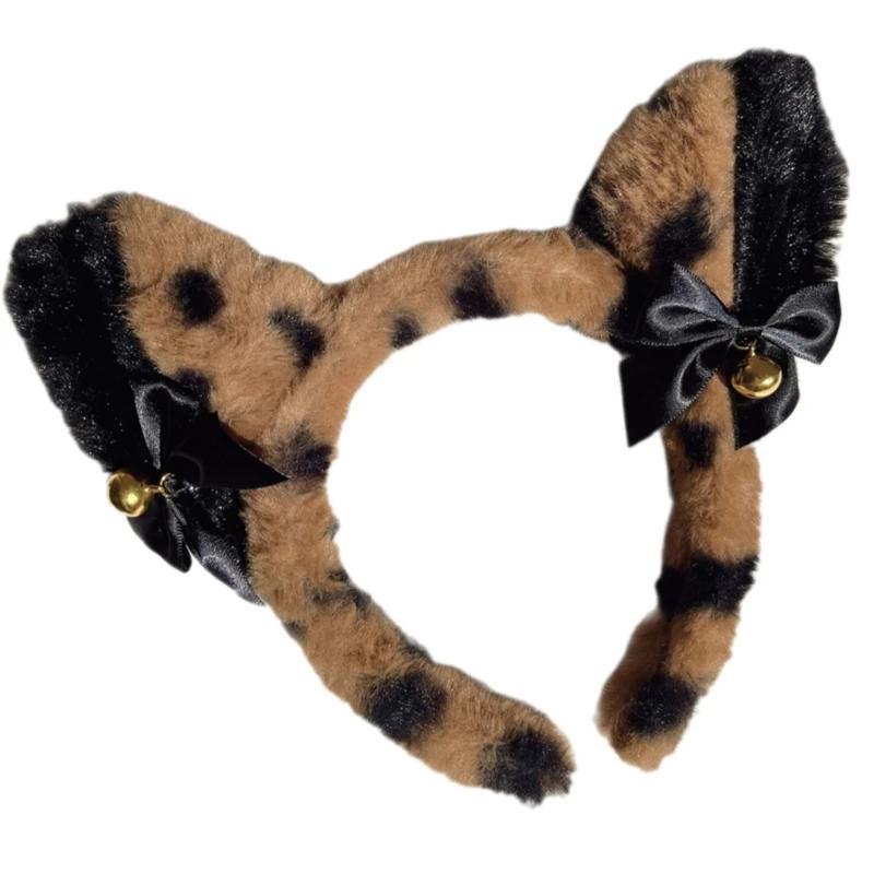 MXMB Stylish Cats Ear Headband With Bells Hair Accessories Hairband For A Playful Look