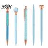 Shining Pearl Diamond Pen 5PCS Metal Ballpoint Pens, with Sparkling Rhinestone Decor, Professional Stationery Smooth Press Mechanism Writing Pen, for