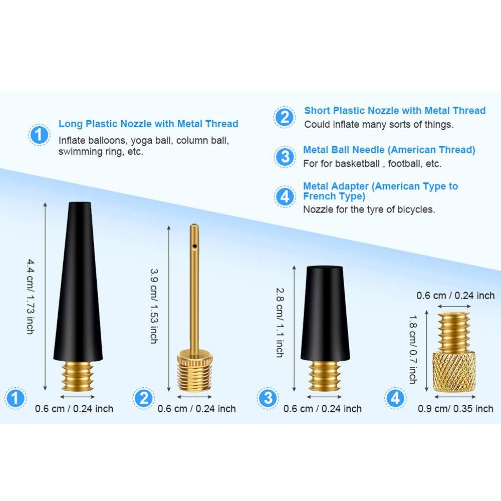 3/4PCS/Set Inflation Kit Ball Nozzle Portable Tire Inflatable Nozzle  Bicycle/Ball