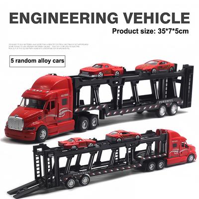 New Folding Storage Container Truck Model Large Inertia American Car Transport Truck Toy Children's Car Toy Birthday Gift