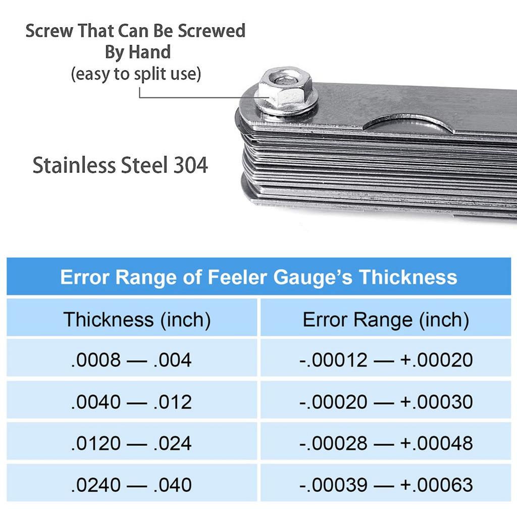 32-Piece Guitar String Action Gauge Height Measurement Tool Stainless Steel Feeler Gauge Blade Feeler Gauge