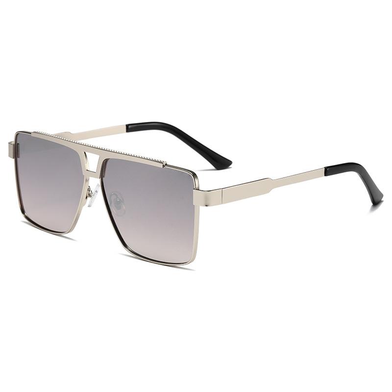 New Metal Double Beam Square Frame Women Sunglasses High Quality Men Aviator Sun Glasses Fashion Luxury Brand Designer Eyewear