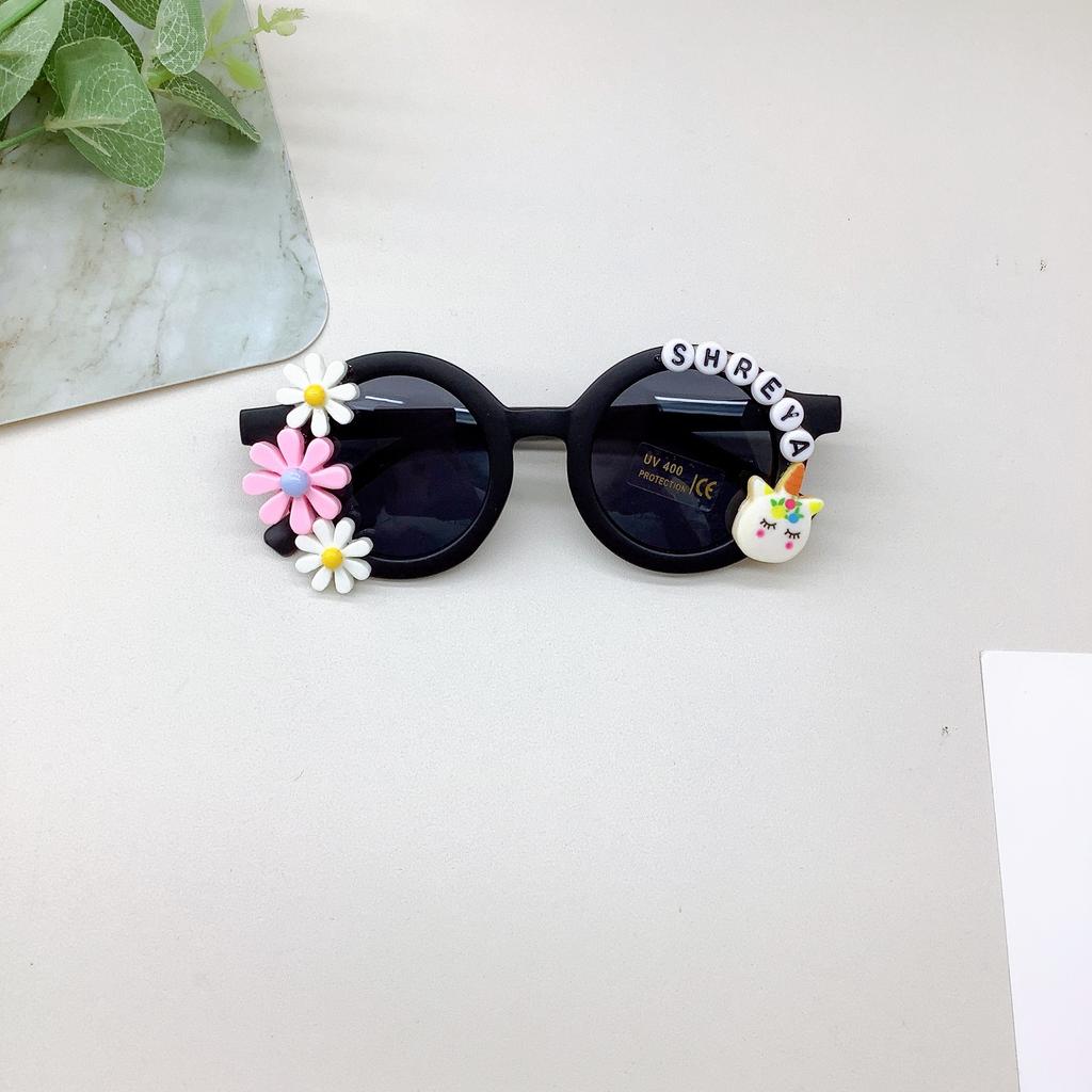 Children'S Sunglasses Travel Sunscreen Uv Protection Unicorn Flower Letter Baby Sunglasses Tide
