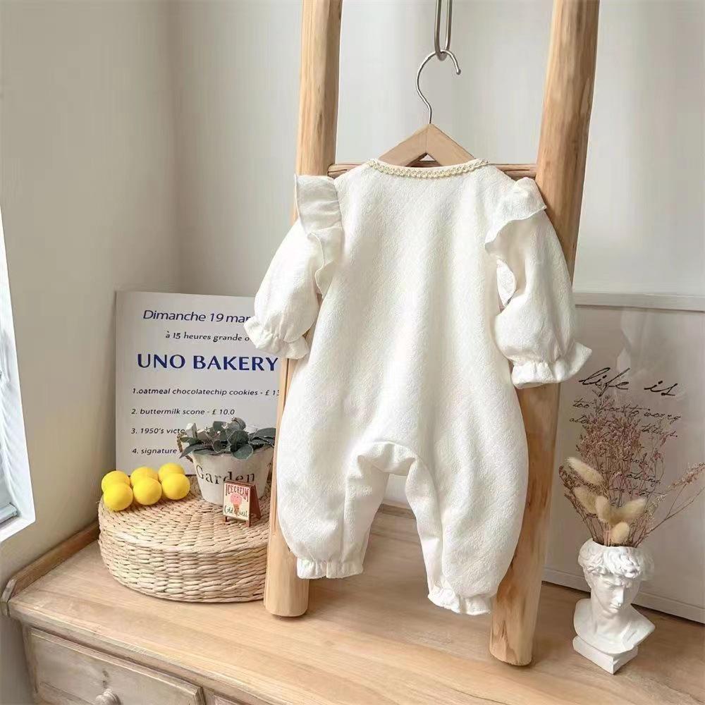 Infant Long Sleeve Double Layer Romper - Fashionable Princess Harem Suit for Newborn Girls