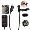 Professional Type C Microphone Clear Sound Mic Plug & Plays Lapel Mic High Sensitivity for Interviews & Voice Recording