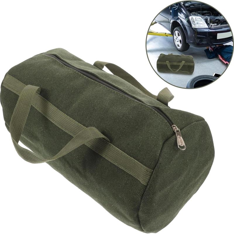 Thick Canvas Tool Storage Bag Portable Wear Resistant Hardware Organizer for Plumbing Repair Job Site Use 1PC