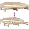 Pull Out Daybed 90x190 cm Solid Pine Wood