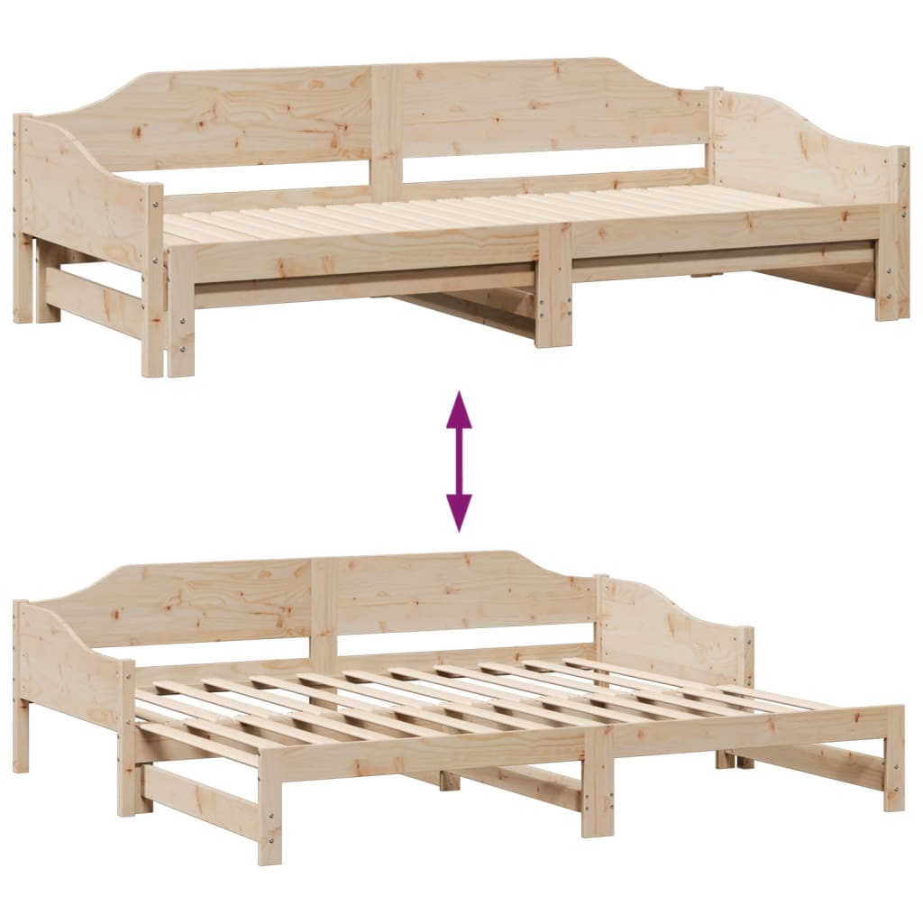 Pull Out Daybed 90x190 cm Solid Pine Wood