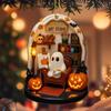 Cute Reading Ghost Halloween Ghost Ornaments 2D Flat Acrylic Pendant Halloween Spooky Decorations Home Decor