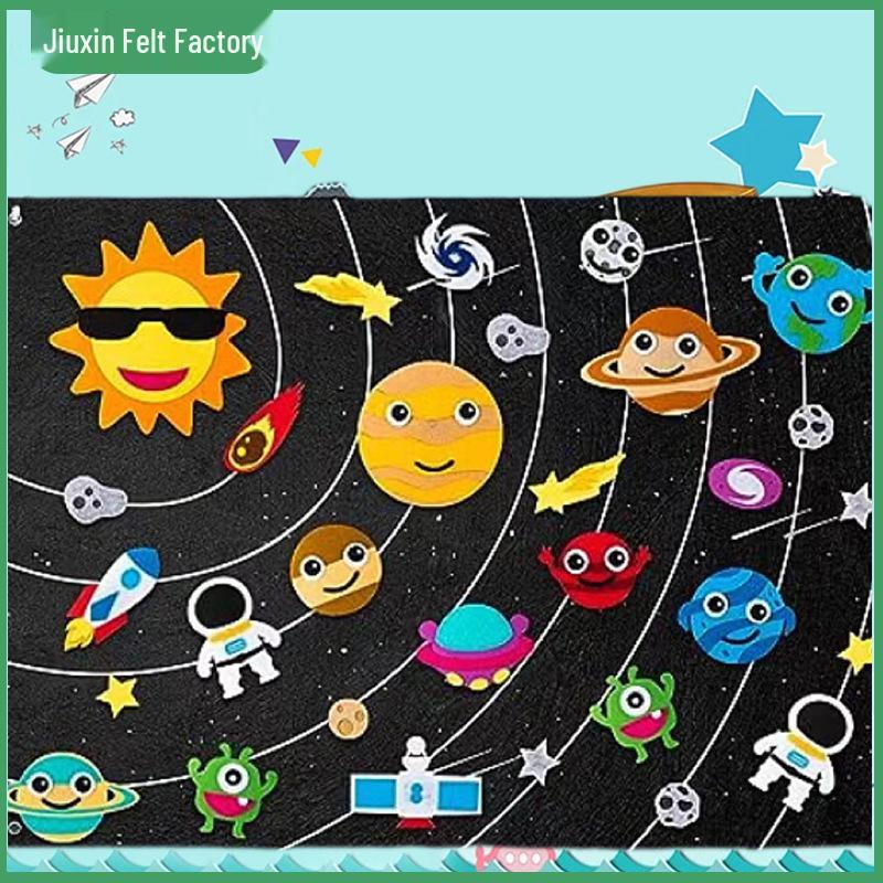 Early Education Felt Board for Kids - Cartoon Wall Stickers for Kindergarten