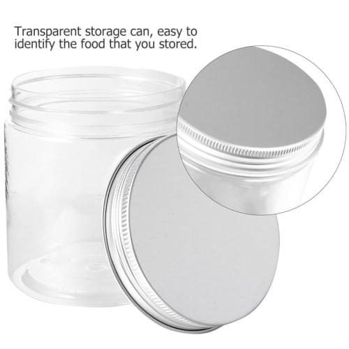 Wide Mouth Mason Jars Bulk - 6 Plastic Jars with Lids, Clear Storage Containers, Small Canning Jars, Wide Mouth Canning Supplies Jars, Cosmetic Jars