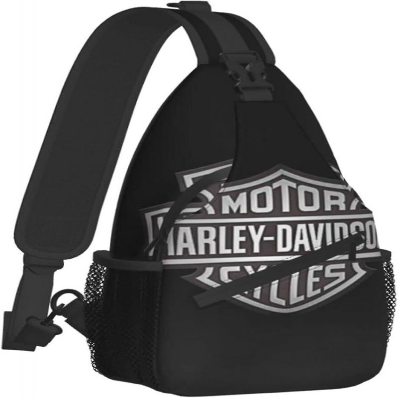 AU1895 Harley Davidson Sling Bags Shoulder Backpacks Chest Pack Crossbody Bags Waterproof Lightweight Outdoor Rucksack Anti Theft Daypack