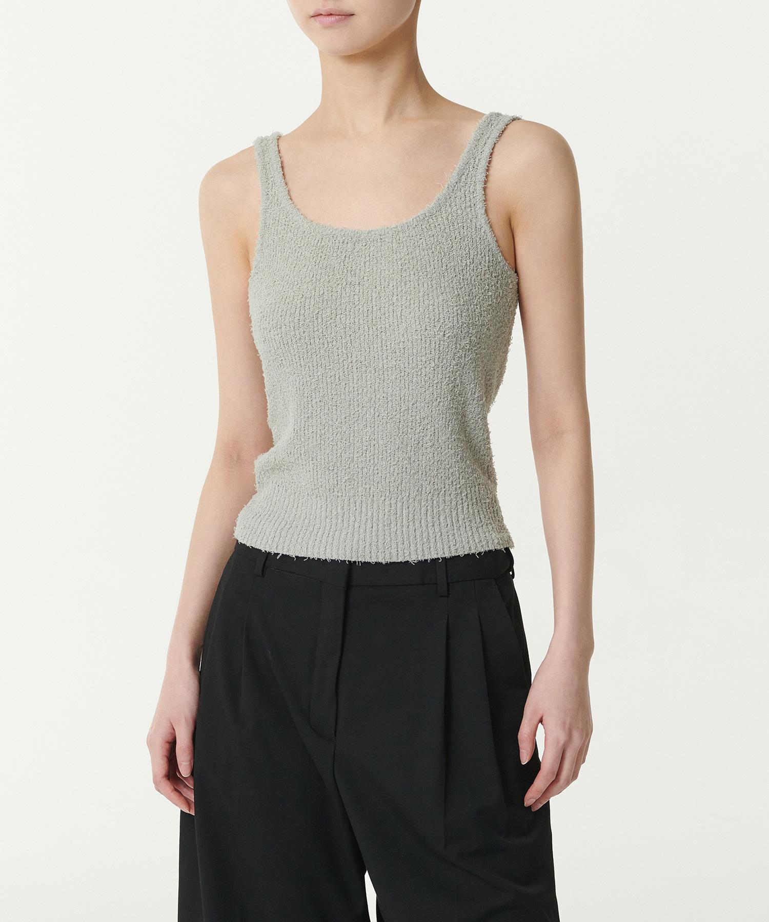 Musinsa Standard Woman Women S Fancy Yarn Ribbed Knit Sleeveless Top [Light Grey] Light Gray/M