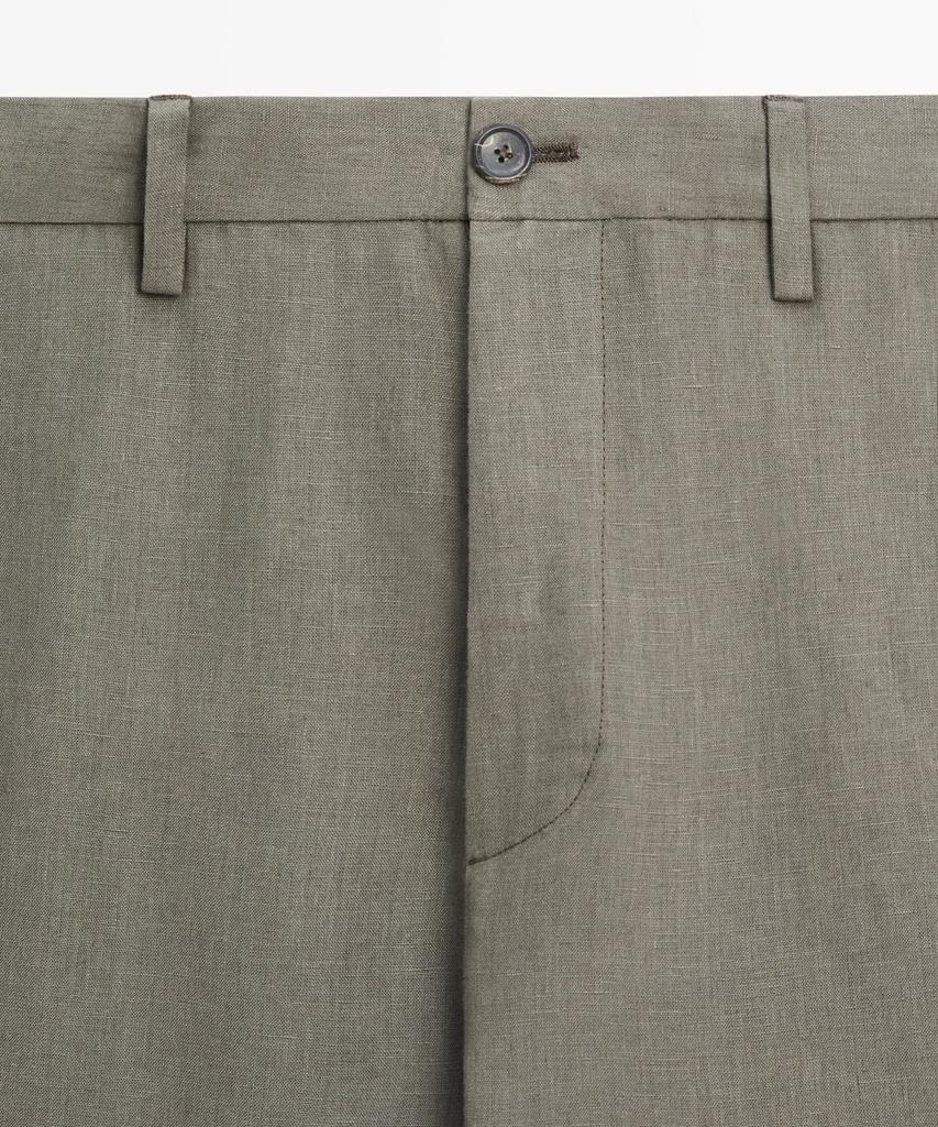 Masimodutti 100% Linen Straight Fit Pants