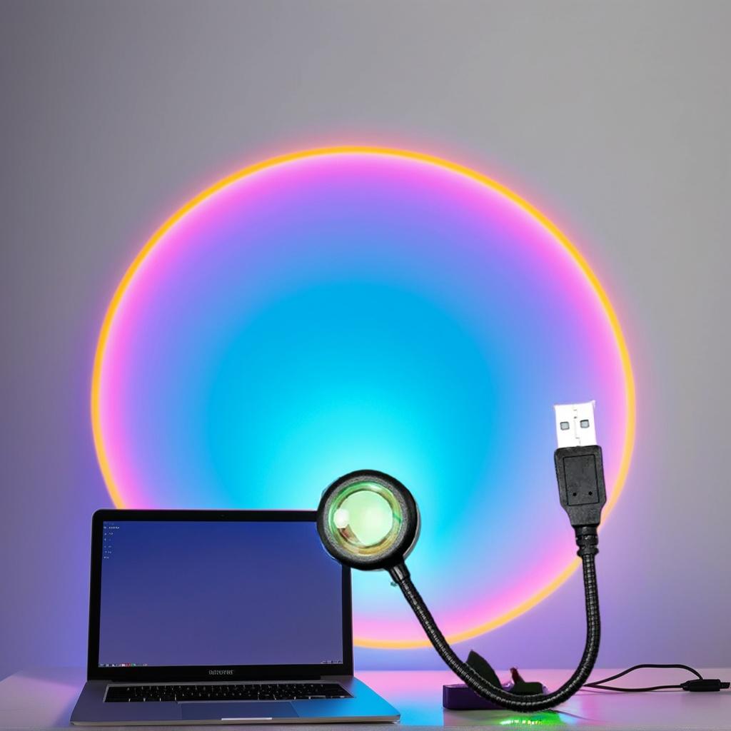 Neon Atmosphere Light for Bedroom, Romantic Sunset Lamp Projector with USB