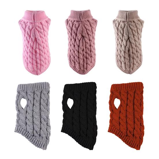 Dog Sweater Turtleneck Pet Sweater Warm Knitted Pullover Stretchy Knitwear Dogs Clothes for Fall Winter Small Dogs Puppies